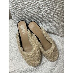 Topshop Women's US 6.5 Georgia Slip On Mules Shearling Toe With Tags